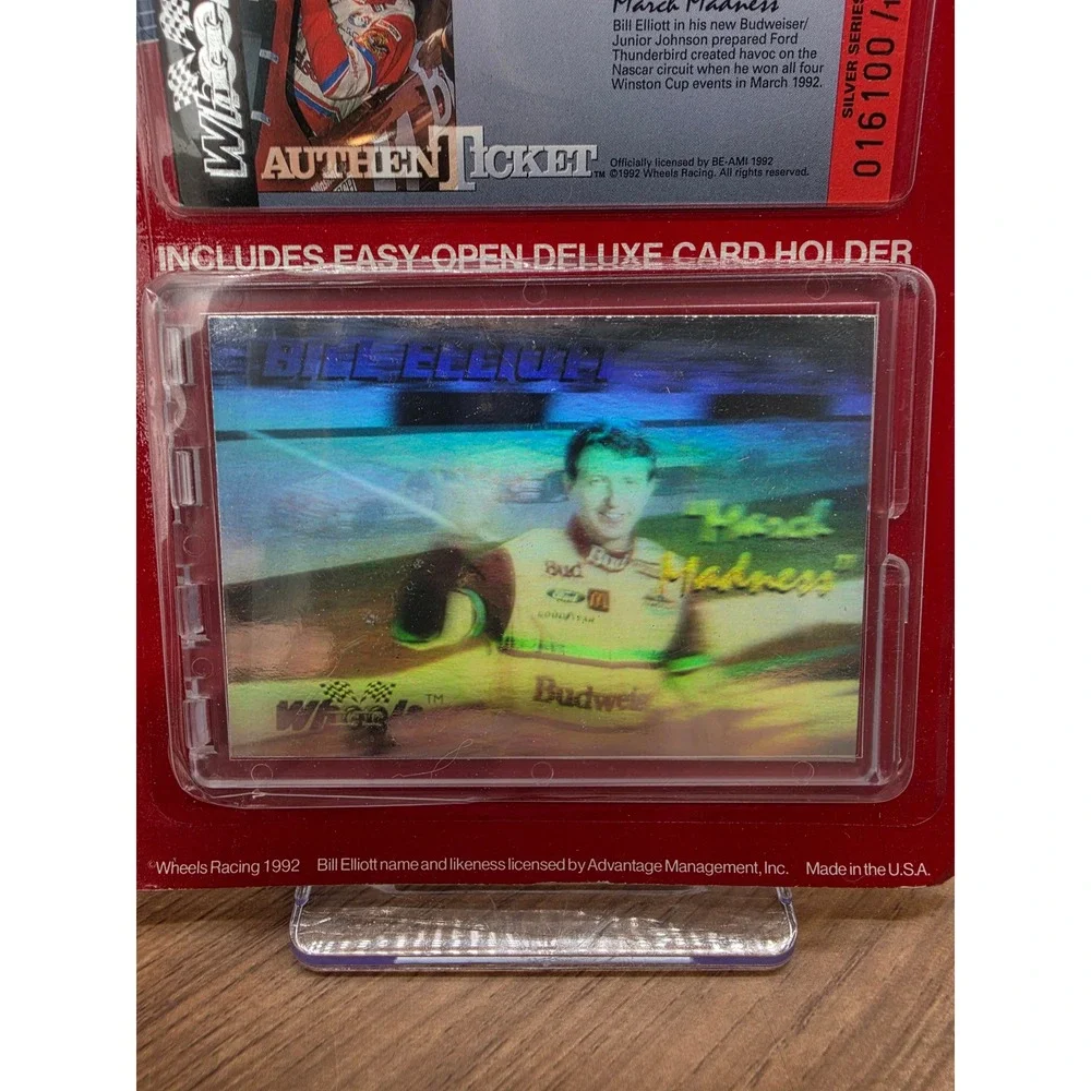 1992 Wheels Racing Bill Elliott Silver Edition Hologram Card Nascar New
